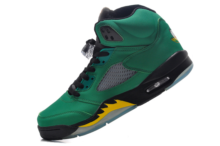 2016 Classic Air Jordan 5 Retro Green Black Fire Yellow Shoes - Click Image to Close