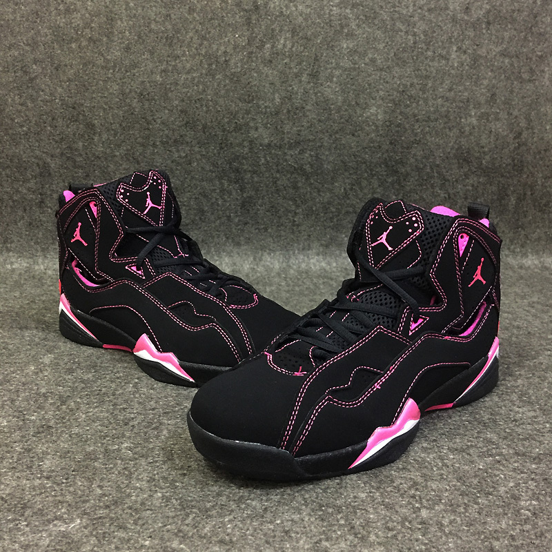 2016 Classic Air Jordan 7 Improved Black Pink Shoes - Click Image to Close