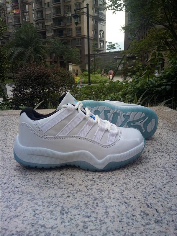 2016 Classic Air Jordan 11 Low White Baby Blue Shoes For Kids