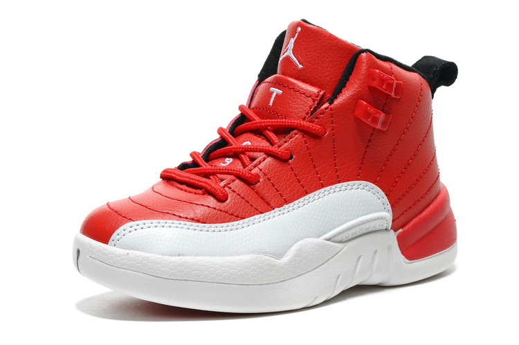 2016 Classic Air Jordan 12 Gym Red Shoes For Kids - Click Image to Close