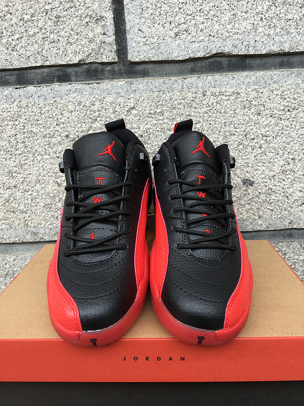 2016 Classic Air Jordan 12 Low Flu Game Black Red Shoes