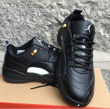 2016 Classic Air Jordan 12 Low Master Black Gold Shoes