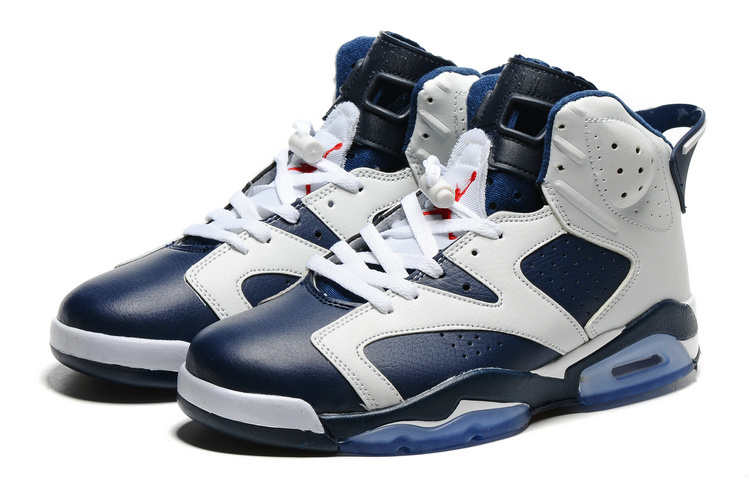 2016 Classic Air Jordan 6 White Blue Blue Sole Shoes - Click Image to Close