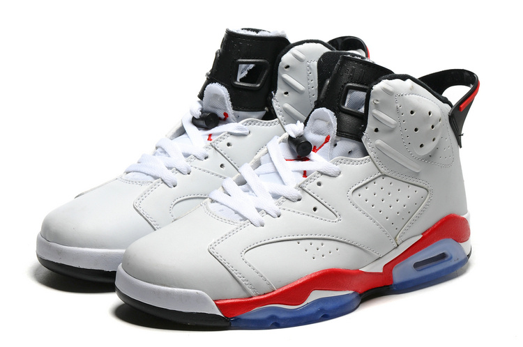 2016 Classic Air Jordan 6 White Red Blue Sole Shoes - Click Image to Close