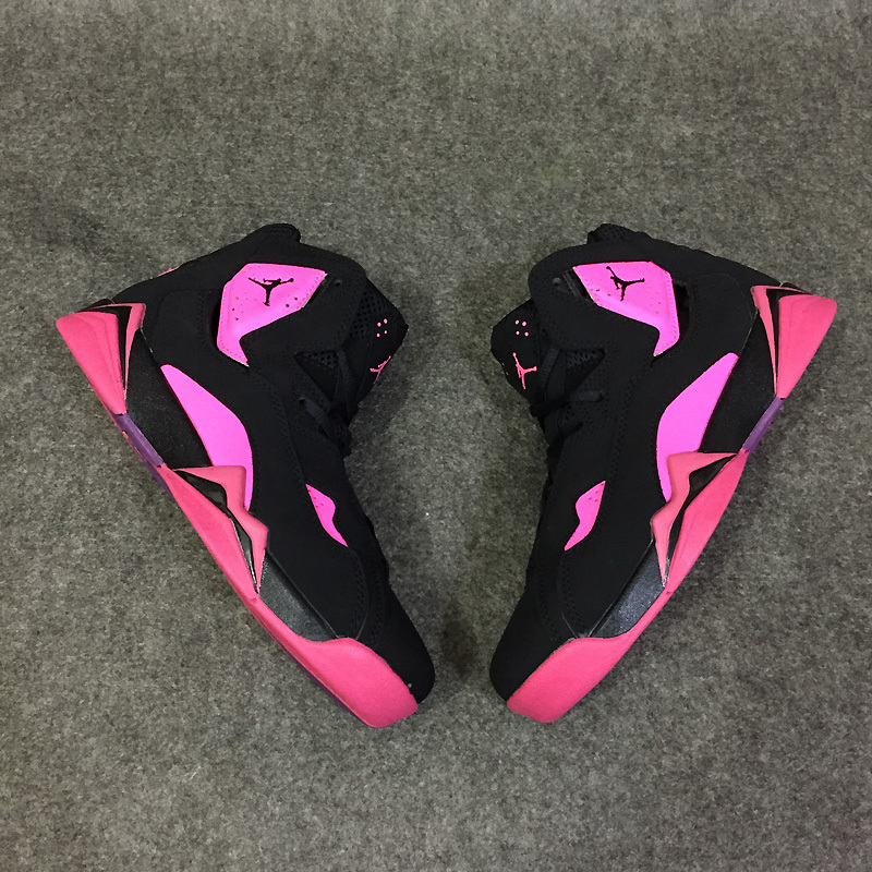 2016 Classic Air Jordan 7 Improved Dark Black Pink Shoes - Click Image to Close