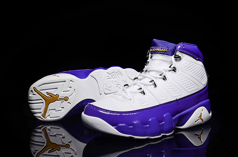 2016 Classic Air Jordan 9 Retro Purple White Shoes For Women - Click Image to Close