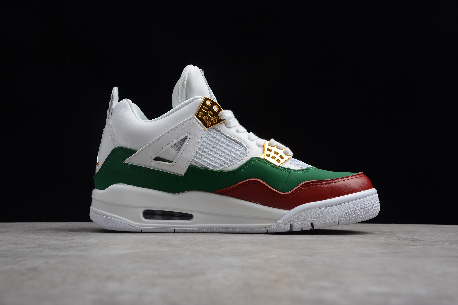 2018 new air jordan 4 gg white green red gold