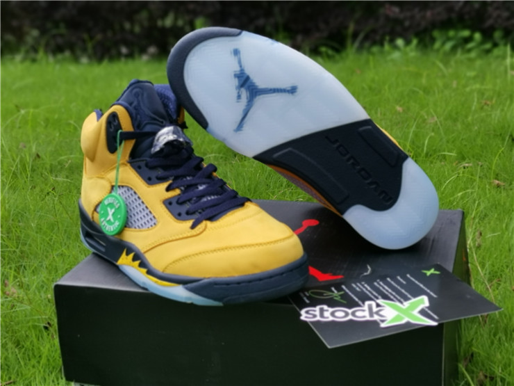 New Air jordan 5 retro michigan amarillo college navy shoes - Click Image to Close