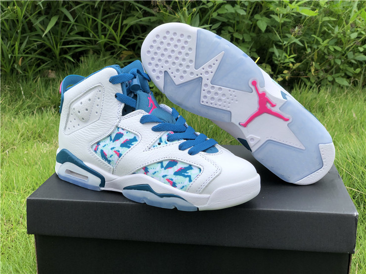 New Air jordan 6 retro gs green abyss shoes