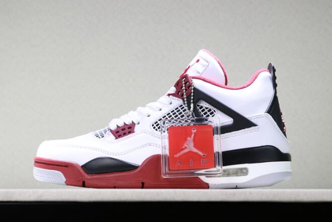 2019 new release air jordan 4 retro fire red white varsity red black - Click Image to Close