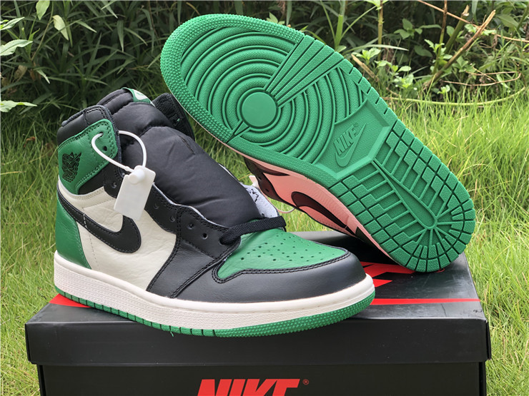 New Air jordan 1 retro high og pine green sail black shoes