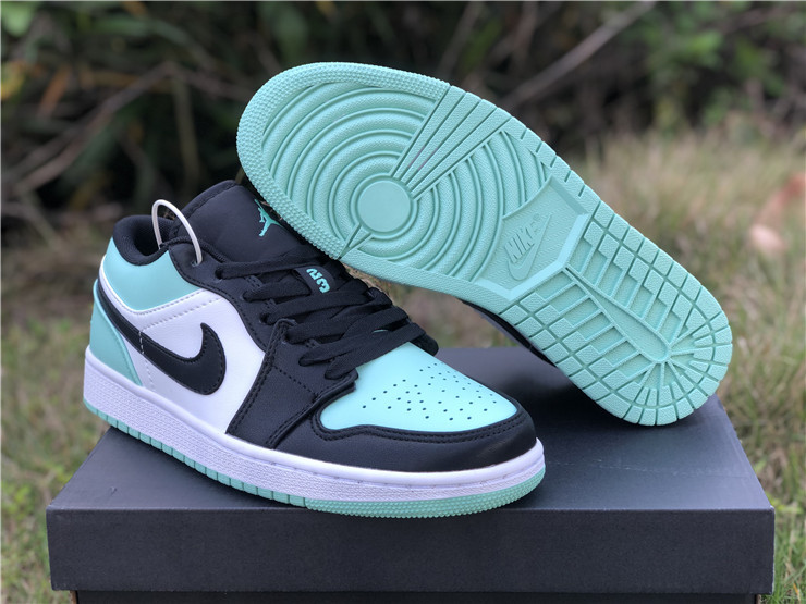 New Air jordan 1 retro low emerald toe green black shoes - Click Image to Close