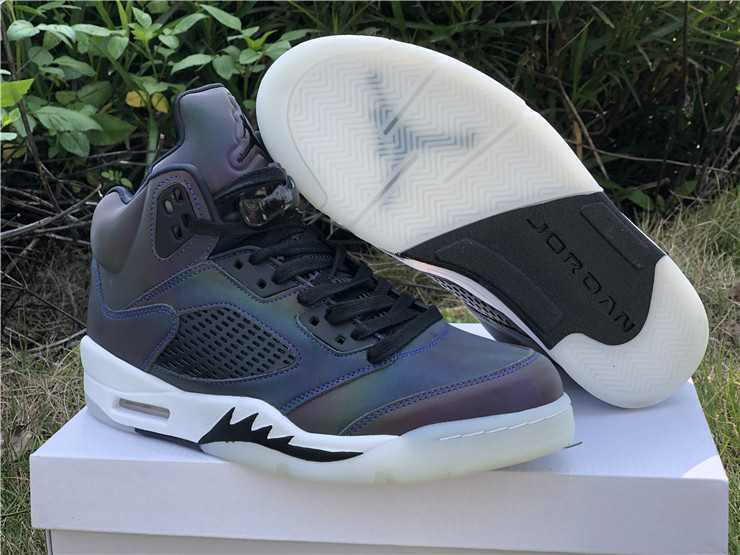 New Air jordan 5 retro iridescent oil grey shoes - Click Image to Close