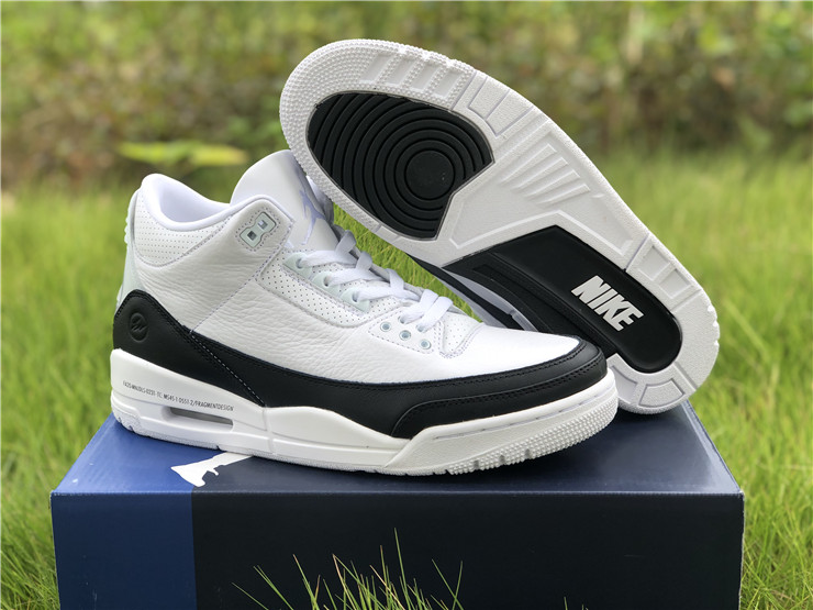 fragment x New Air jordan 3 white black shoes