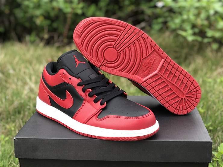 New Air jordan 1 black red shoes