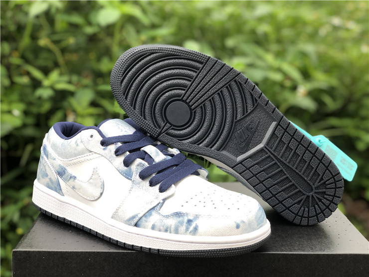 New Air jordan 1 low washed denim shoes - Click Image to Close