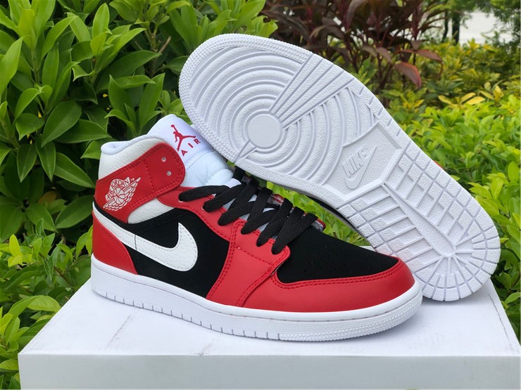 New Air jordan 1 mid chicago flip gym red black shoes