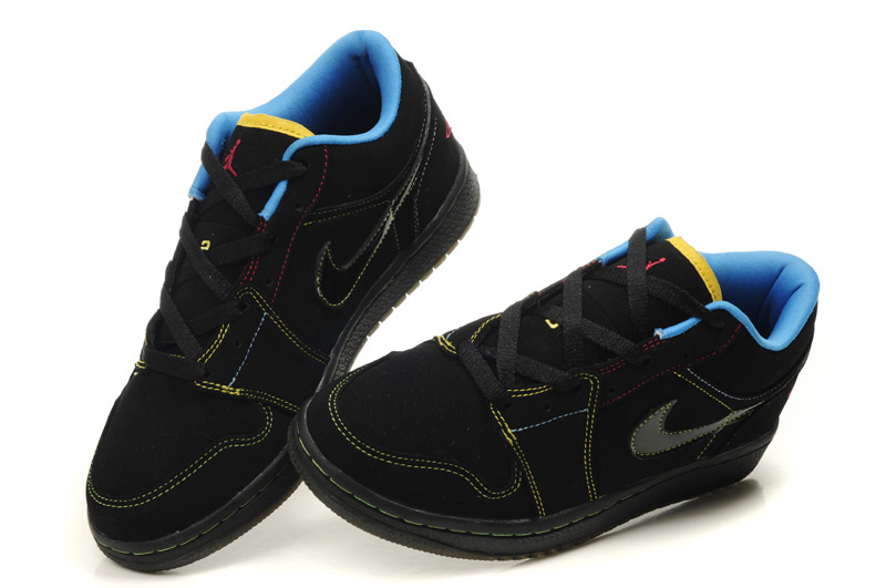 2012 Air Jordan 1 Low Black Blue Shoes