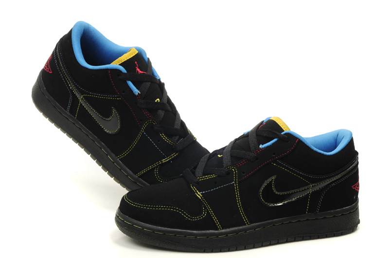 2012 Air Jordan 1 Low Black Blue Shoes