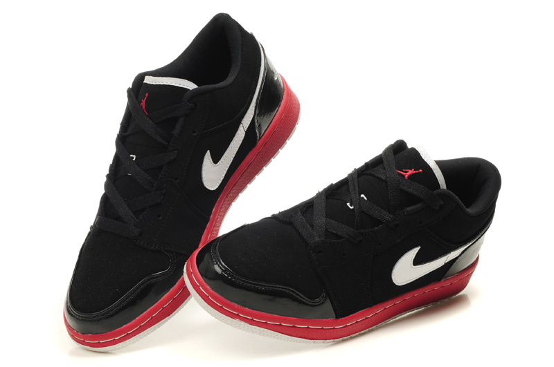 2012 Air Jordan 1 Low Black Red White Shoes