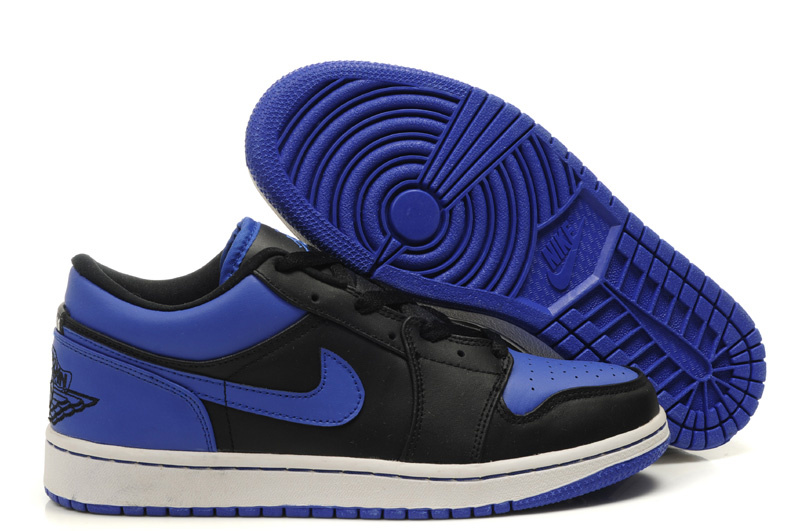 2012 Air Jordan 1 Low Black White Blue Shoes