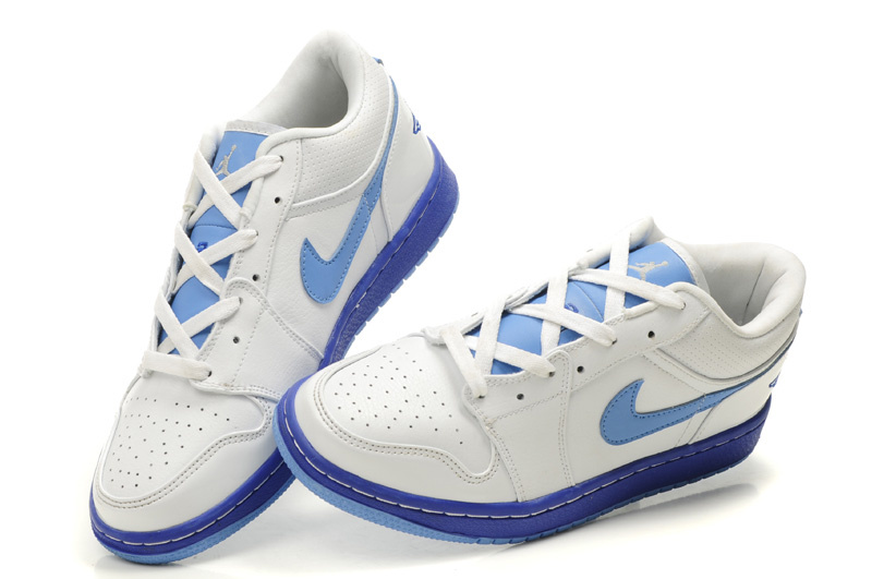 2012 Air Jordan 1 Low White Light Blue Shoes