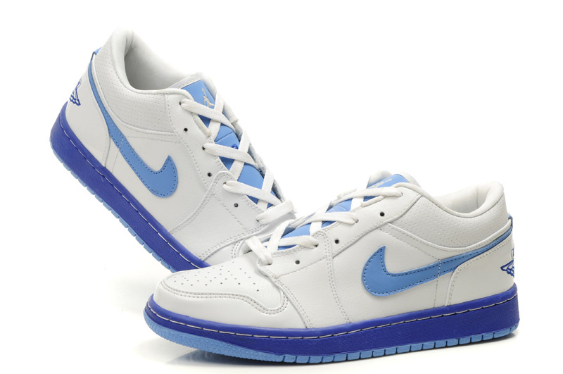 2012 Air Jordan 1 Low White Light Blue Shoes
