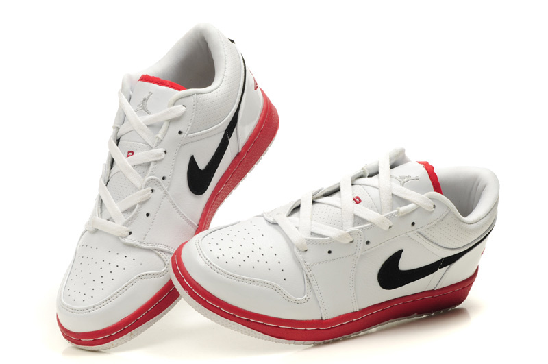 2012 Air Jordan 1 Low White Red Black Shoes