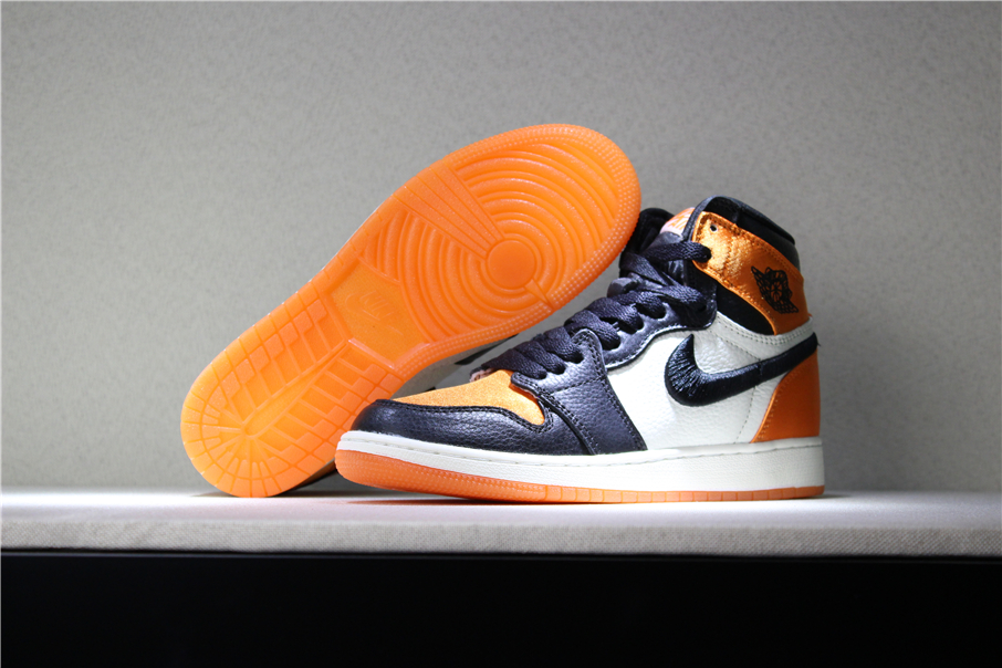 Air Jordan 1 Satin Shattered Backboard Black Starfish Sail Black - Click Image to Close