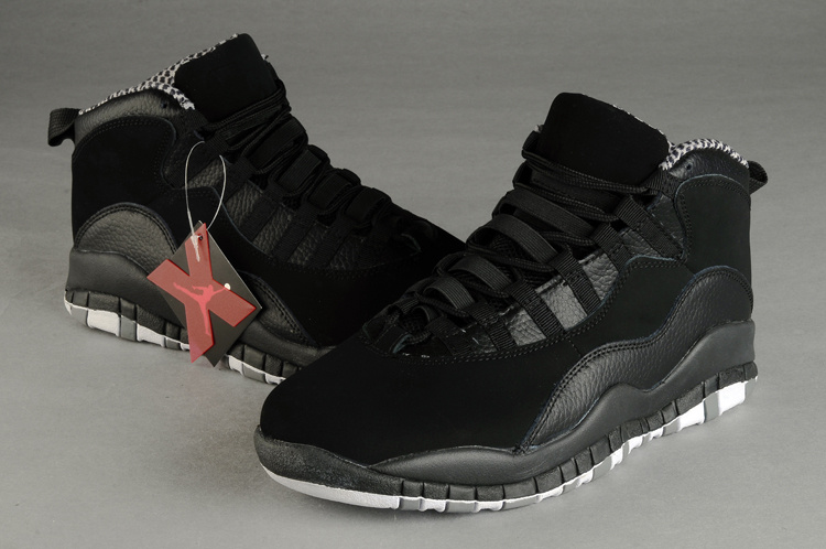 New Retro Air Jordan 10 Duplicate All Black Shoes - Click Image to Close