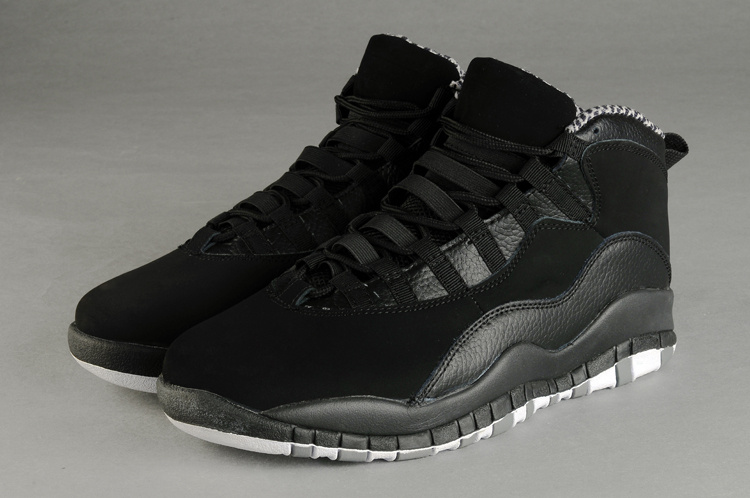 New Retro Air Jordan 10 Duplicate All Black Shoes