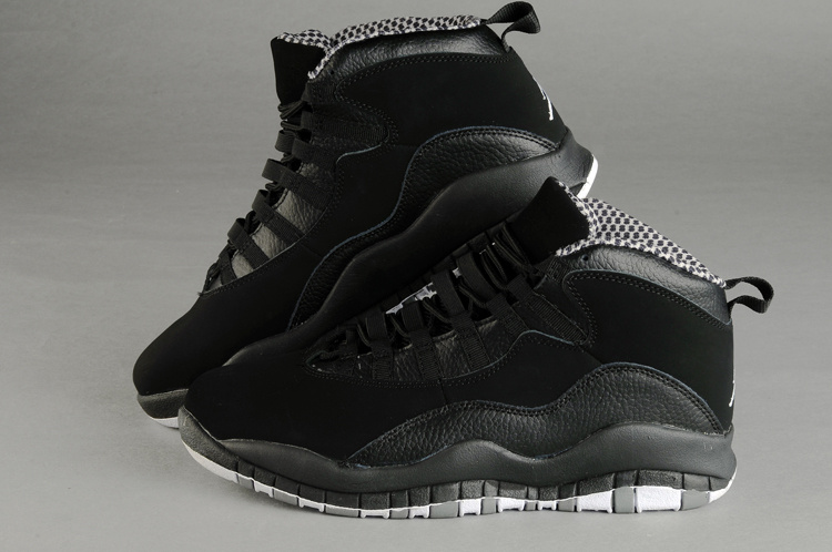 New Retro Air Jordan 10 Duplicate All Black Shoes