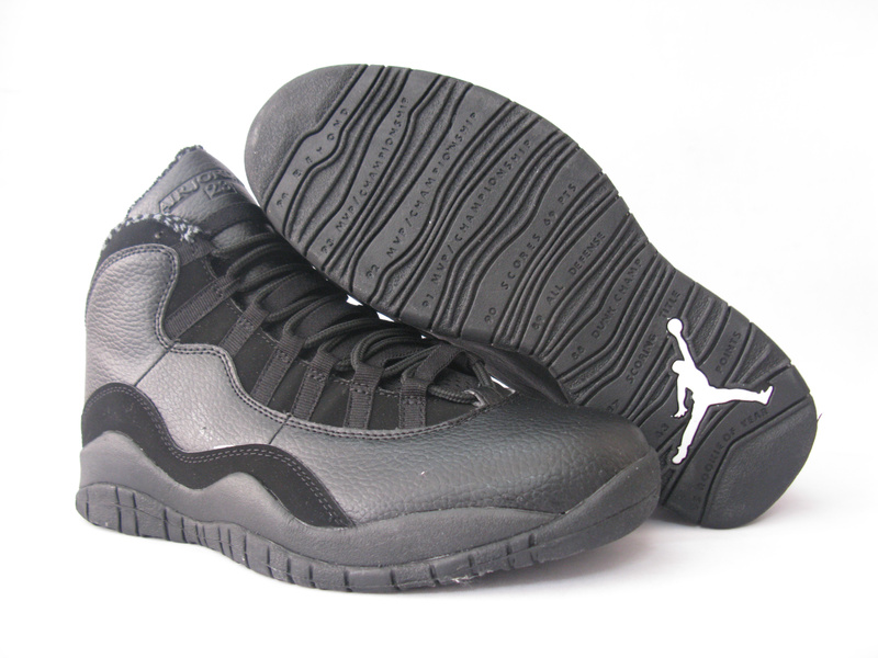 Air Jordan 10 Grey Black Shoes - Click Image to Close