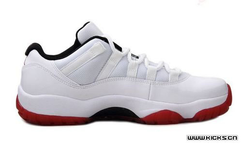 2012 Air Jordan 11 Low White Red Shoes - Click Image to Close