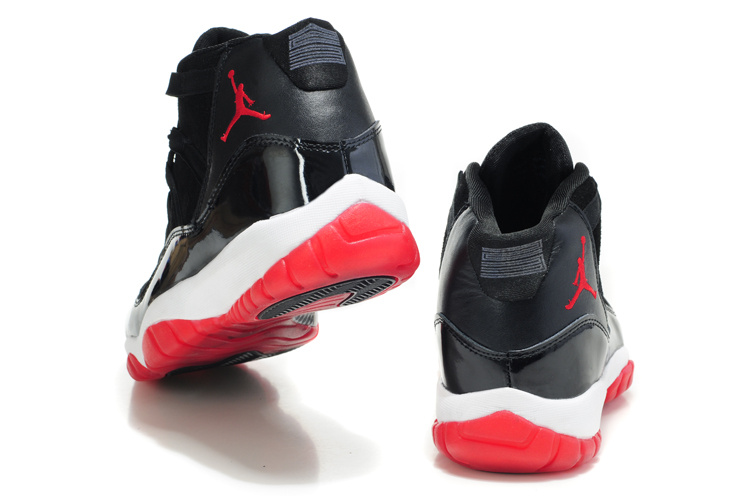 Comfortable Air Jordan 11 Suede Black White Red Shoes - Click Image to Close