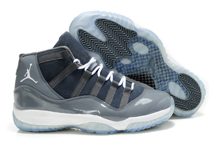 Special Air Jordan 11 Suede Grey White Shoes - Click Image to Close