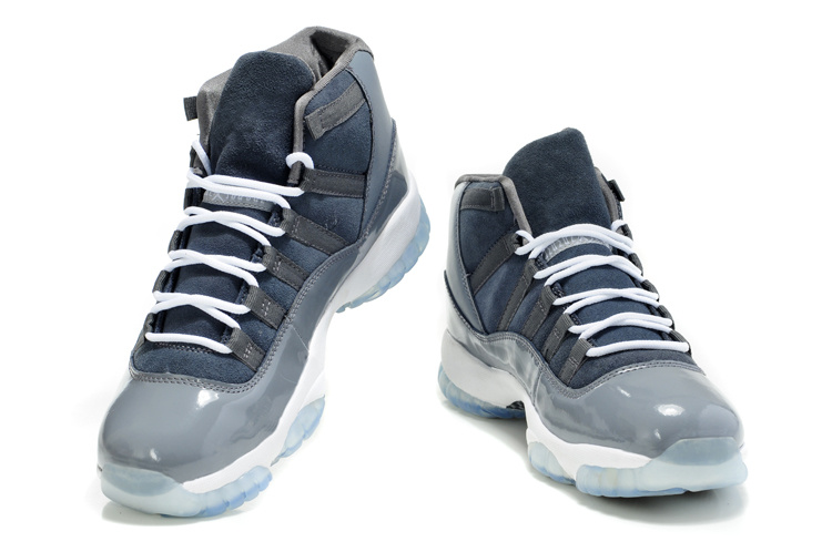 Special Air Jordan 11 Suede Grey White Shoes - Click Image to Close