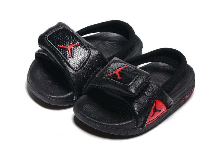 Toddler Air Jordan 12 Black Red Slipper
