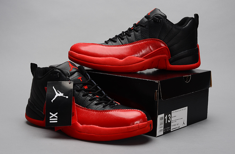Air Jordan 12 Low 30th Black Red Shoes
