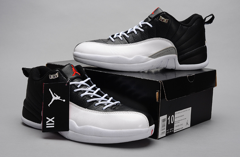 Air Jordan 12 Low 30th Black White Shoes - Click Image to Close