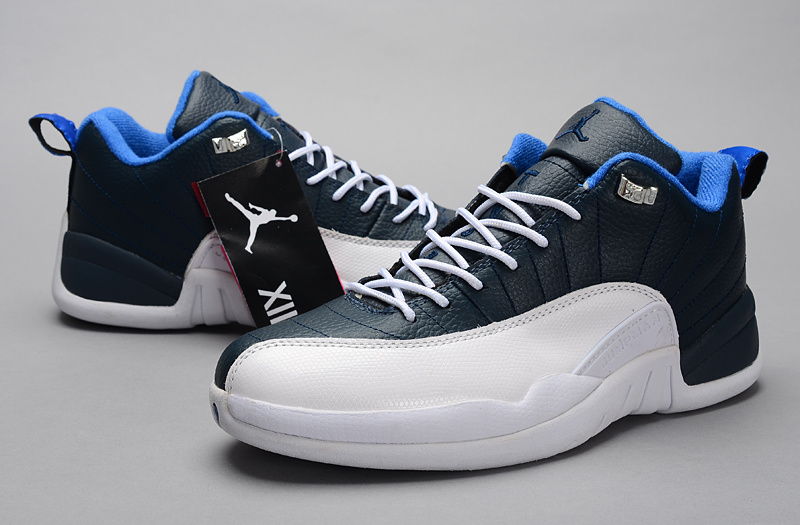 Air Jordan 12 Low 30th Blue White Shoes - Click Image to Close