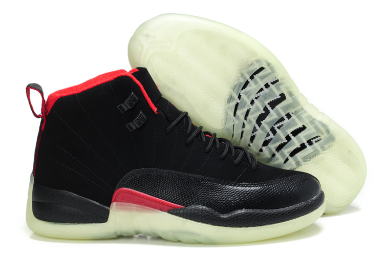 Special Air Jordan 12 Shine Sole Black Red Shoes