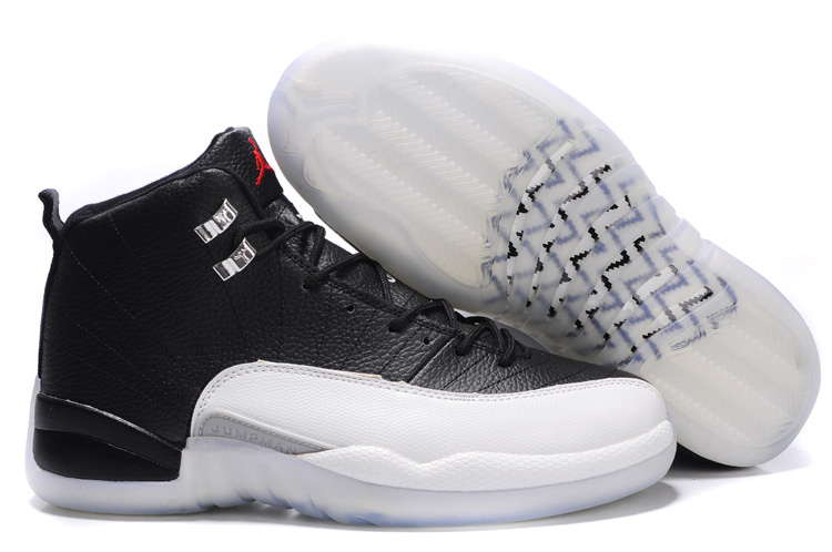 2012 Air Jordan 12 Transparent Sole Black White - Click Image to Close