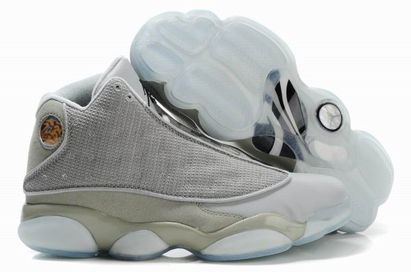 2012 Air Jordan 13 Net Vamp Transparent Sole White Grey Shoes