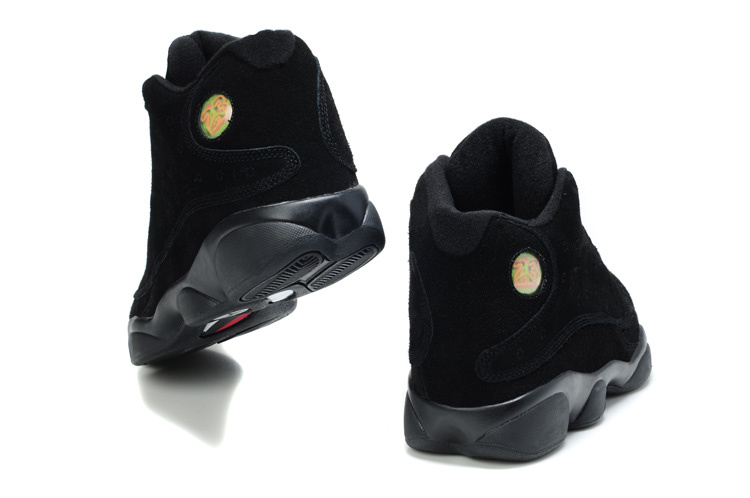 Comfortable Air Jordan 13 Suede All Black Shoes - Click Image to Close