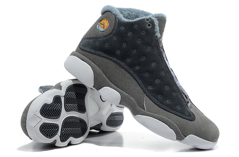 Comfortable Air Jordan 13 Wool Grey White Shoes