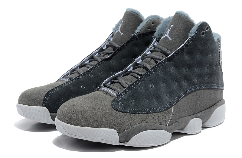 Comfortable Air Jordan 13 Wool Grey White Shoes