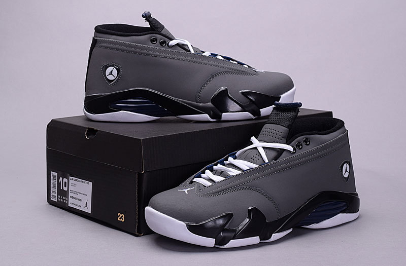 New Arrival Jordan 14 Retro Low 30th Grey Black White Shoes - Click Image to Close