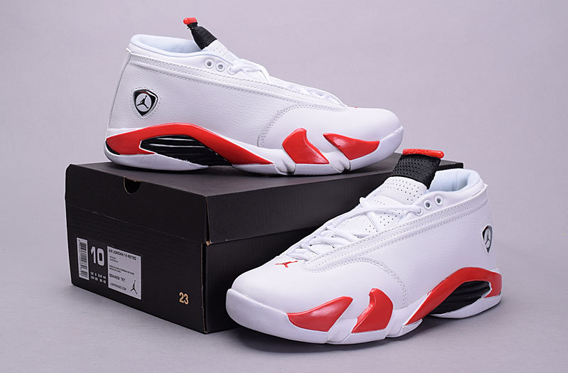 New Arrival Jordan 14 Retro Low 30th White Red Shoes - Click Image to Close