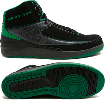 Cheap Authentic Air Jordan Retro 2 Black Green Chrome - Click Image to Close